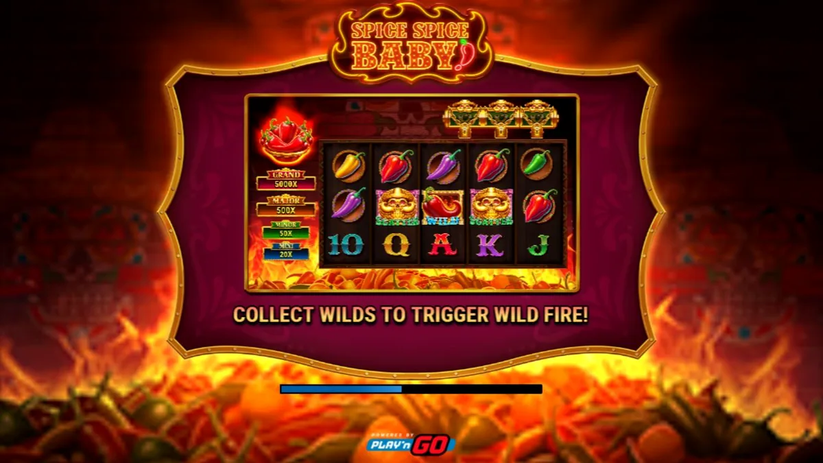 Interface vibrante do slot Spice Spice Baby com pimentões coloridos e elementos de festa mexicana